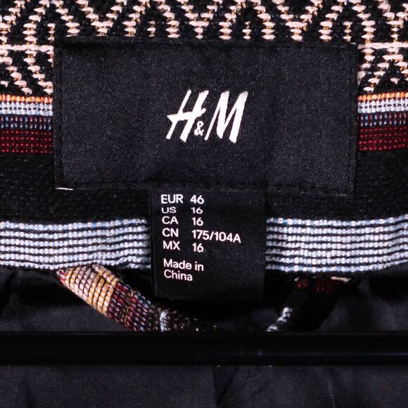 H&M Womens Jacket Striped Navajo Aztec Full Zip Stretch Boho Long Sleeve Size 16 - Picture 3 of 9